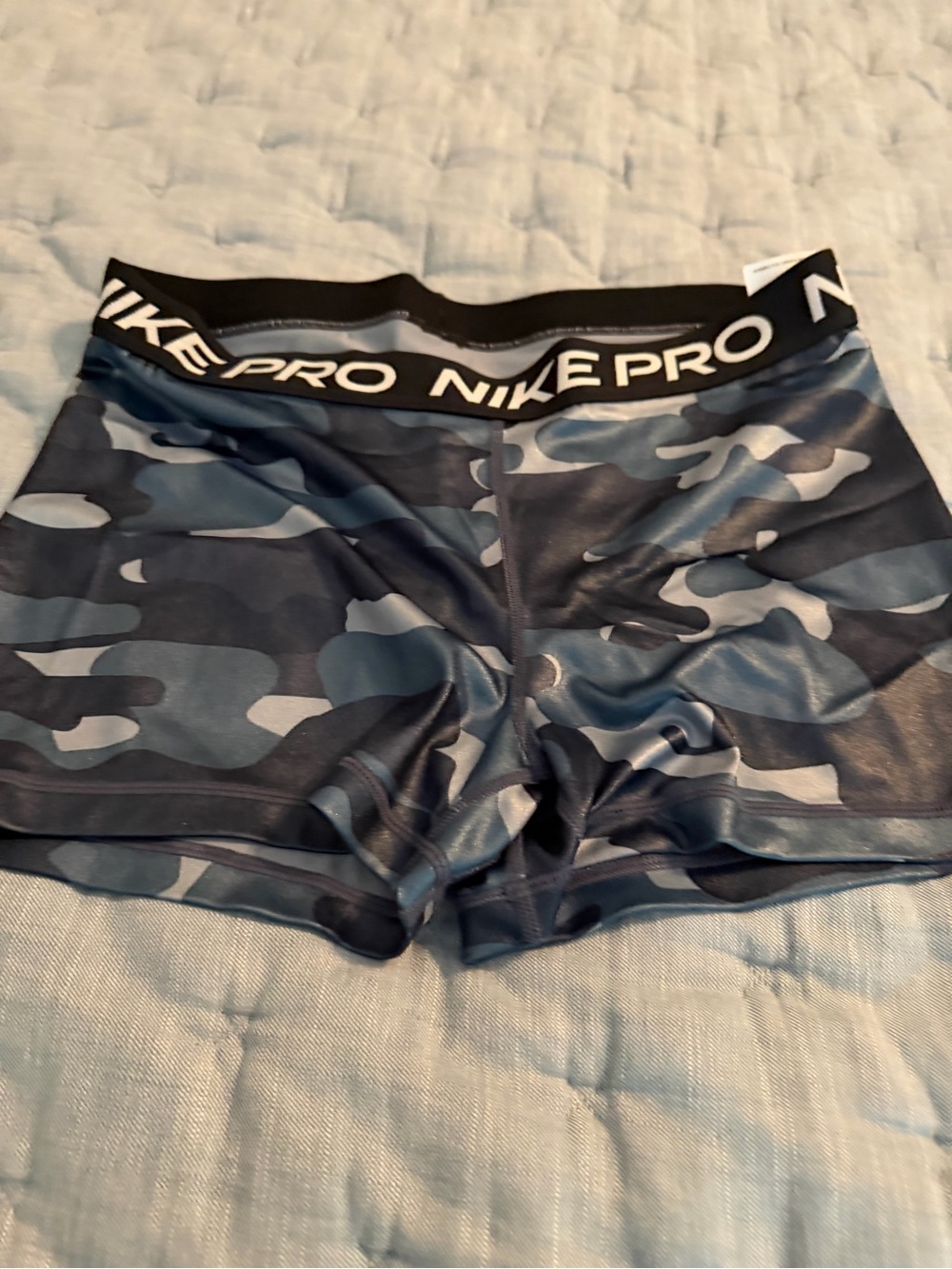 Nike Pro Navy Blue Camouflage Compression Shorts